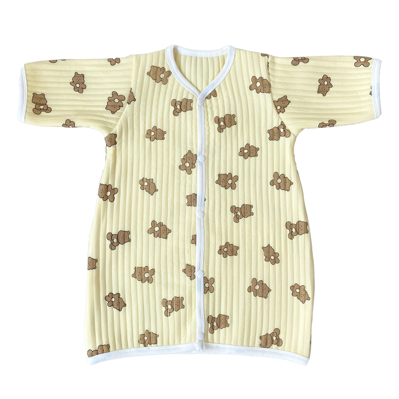 儿童防踢睡袍宝宝夹棉连体睡衣婴儿防着凉马甲春秋冬保暖睡袋开衫