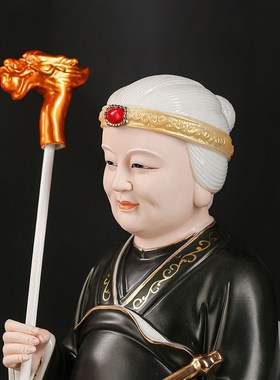 德化陶瓷黑老太神像黑妈妈黑奶奶黑姥姥家用客厅供奉摆件佛像
