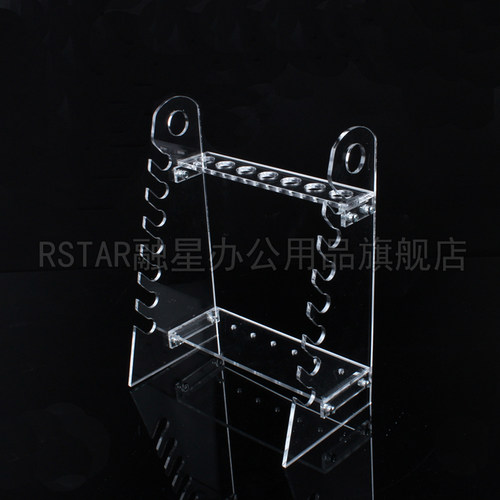 有机玻璃多功能梯形管架 圆盘形28孔可转动吸管架 移液管架