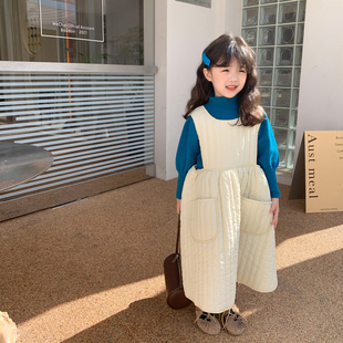 潮 背心裙加厚设计师公主裙无袖 女童连衣裙冬儿童裙子洋气新款 童装