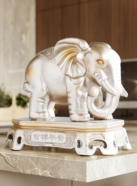 欧式复古大象摆件创意客厅电视柜酒柜装饰工艺品摆设乔迁结婚礼物