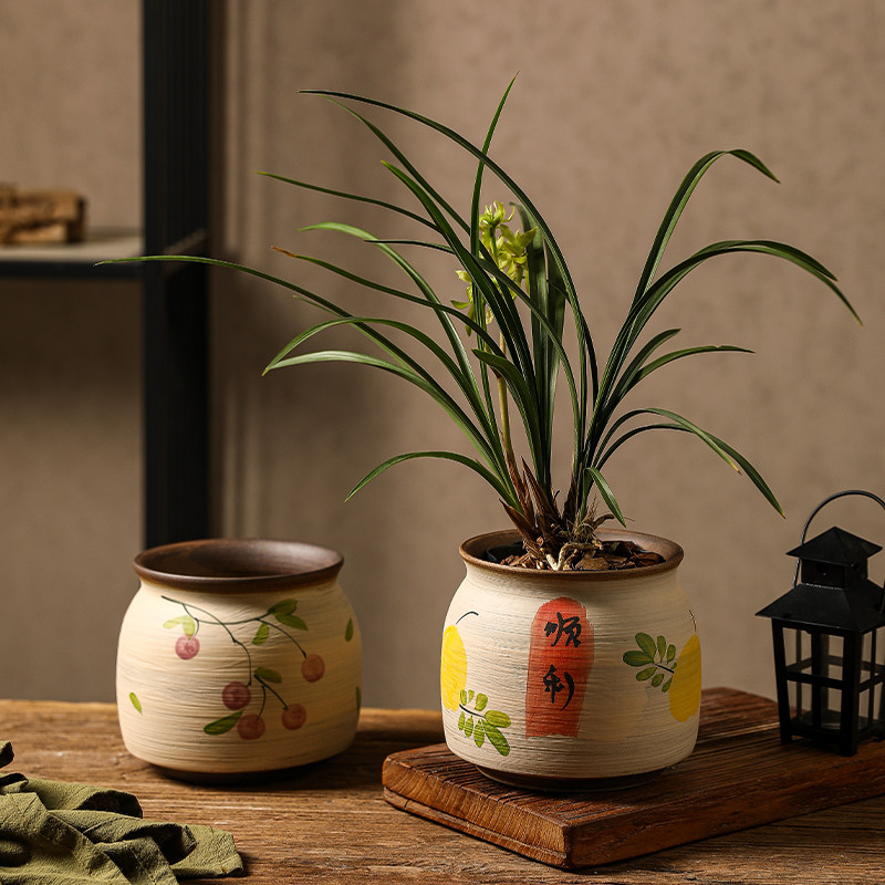 景德镇手作手绘陶瓷花盆家用客厅覆古小号花器小清新绿植盆栽中式,家居饰品,花盆,淘宝优惠券,粉丝福利购,淘宝优惠卷