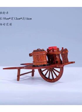 缅甸花梨独轮车微型小摆件农具模型木质工艺品家居装饰摆件