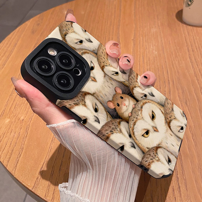 不敢动老鼠猫头鹰适用苹果华为v手机保护套/壳