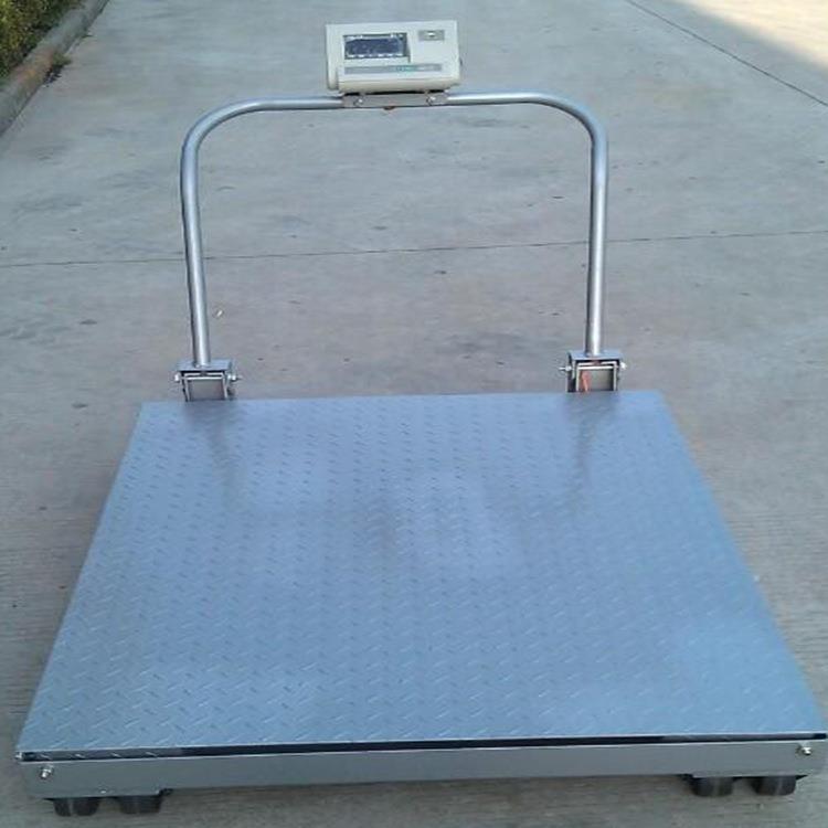 手推式可移动电子地磅1吨仓库用带手把带滚轮可移动电子平台秤2吨