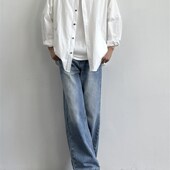 ONUN复古水洗做旧浅蓝色直筒牛仔裤 Vintage百搭宽松休闲长裤 蓝牛