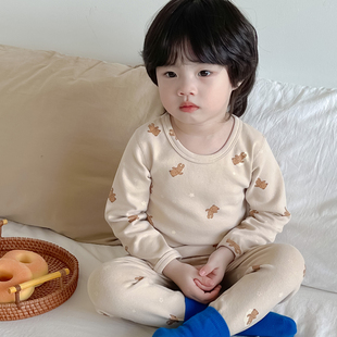 宝宝秋衣套装纯棉儿童内衣全棉男童睡衣小童保暖衣厚棉毛衫家居服