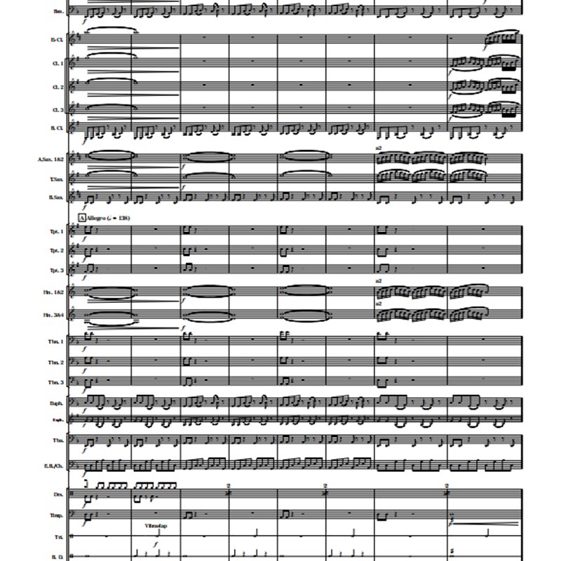 管乐总谱射雕英雄传世间始终你好3.0级交响管乐团合奏总分谱+音频