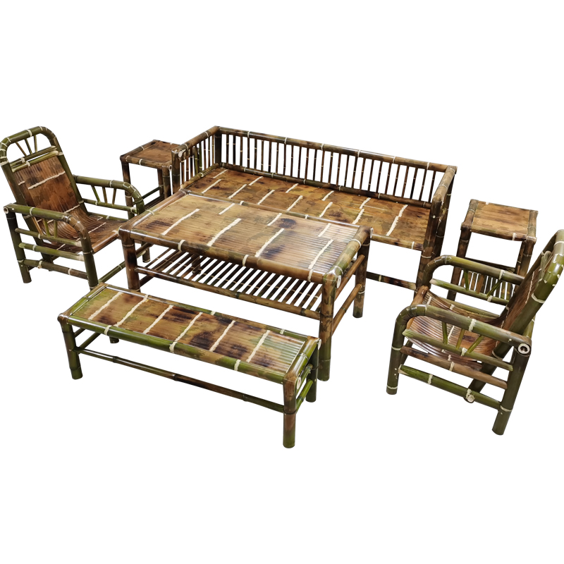 竹子罗汉床茶几沙发全套组合客厅泡茶桌靠背椅整套茶台竹制品家具