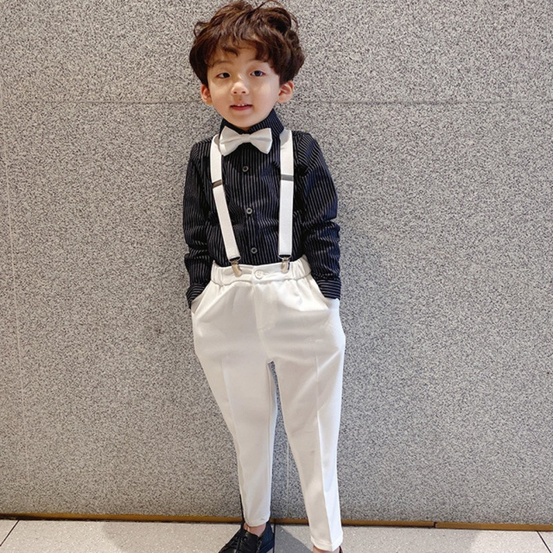 儿童花童生日礼服主持人男童演出服小男孩西装背带裤钢琴西服套装