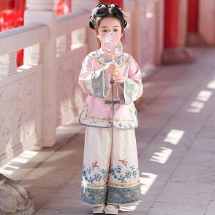 女童汉服2025春装新款儿童中式盘扣上衣小女孩唐装中国风童装演出