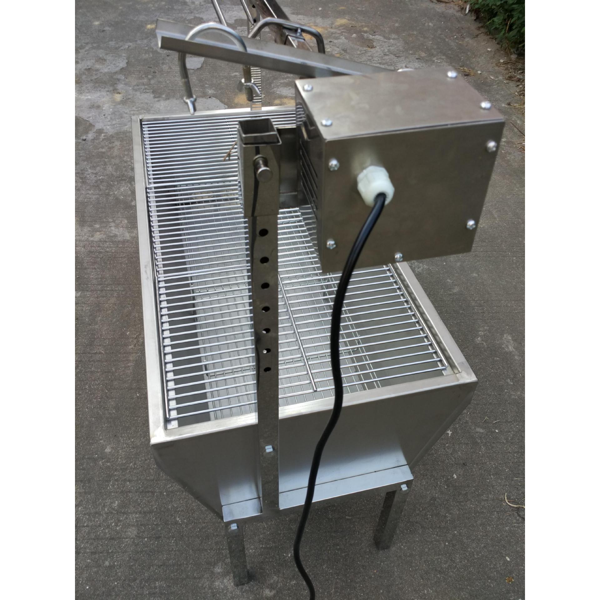 自动翻转烤全羊烧烤炉架子商用家用户外木炭烤羊腿加大加厚烤乳猪