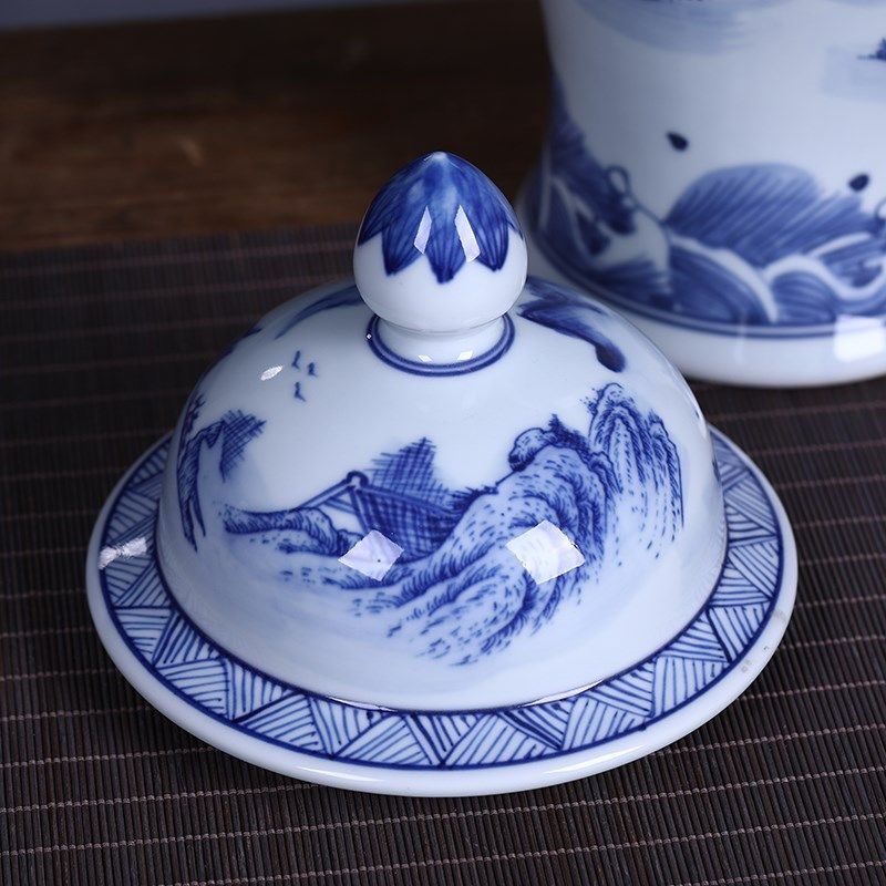 景德镇仿古将军罐摆件中式大花瓶陶瓷客厅摆设带盖收纳储物茶叶罐,家居饰品,花瓶,淘宝优惠券,粉丝福利购,淘宝优惠卷