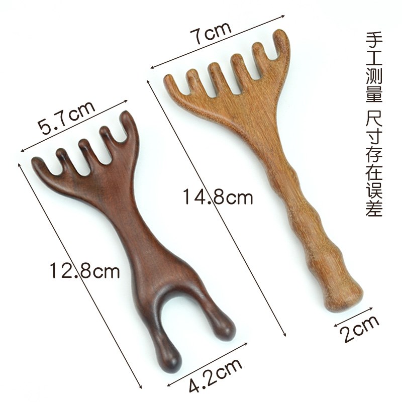鹿角梳头部按摩爪檀木头皮经络梳抓头挠头刷腿淋巴刮痧养生拨筋棒