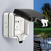 明装 防水插座户外防雨16a三孔防晒盒室外五孔电源防暴雨防水罩盖