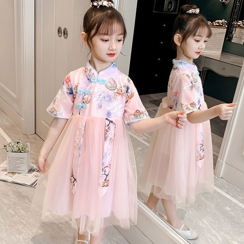 女童连衣裙2024新款洋气汉服夏装公主裙旗袍女孩儿童夏季童装裙子