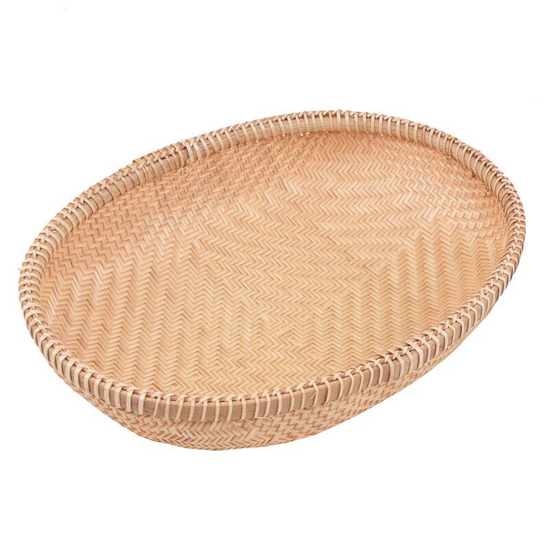 农家手工家用水果馒头收纳框菜篮子竹编簸箕鸡蛋盘子筲箕收纳筐