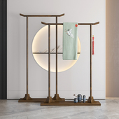 新中式 展示架多功能挂衣简约 衣帽架落地卧室实木衣架婚纱秀禾服装