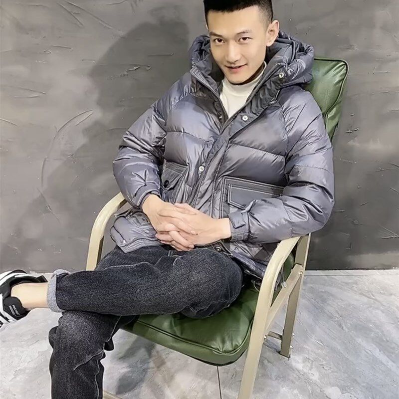 男款冬装保暖加厚黑色短款连帽羽绒棉棉服男大口袋冬季男士外套潮