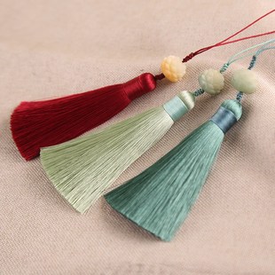 中国风跑环流苏吊坠手持串珠配件抗皱涤纶丝穗子古风手串念珠吊穗