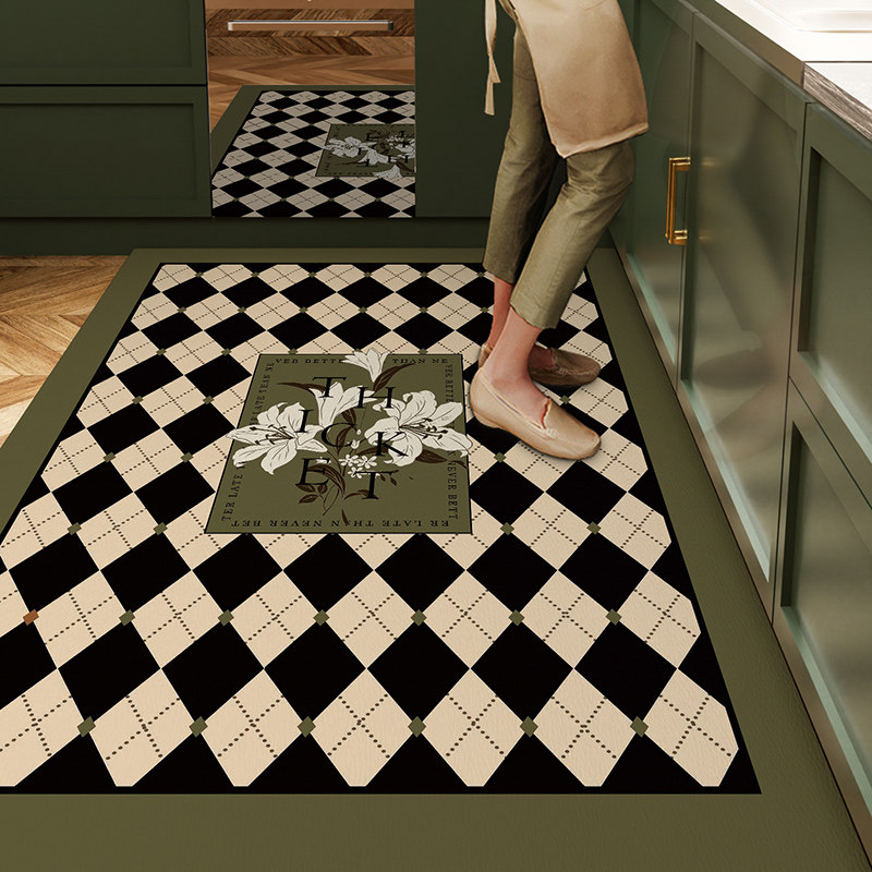 美式复古厨房地垫家用满铺防水防油耐脏防滑脚垫毯子可擦免洗垫子,居家布艺,厨房地垫,淘宝优惠券,粉丝福利购,淘宝优惠卷