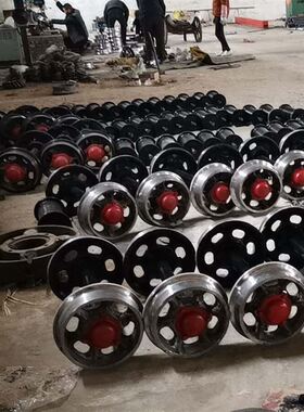 厂家供应600mml轨道矿车轮 实心铸钢轮矿用轮对 轨道轮空心轮对