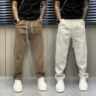 秋冬季加绒加厚运动裤子男韩版潮流百搭直筒裤显瘦X宽松休闲长裤
