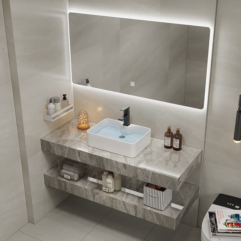 台上盆一体盆洗手台岩板洗漱w台浴室柜酒店款卫生间卫浴柜洗手台,家装主材,浴室柜组合,淘宝优惠券,粉丝福利购,淘宝优惠卷