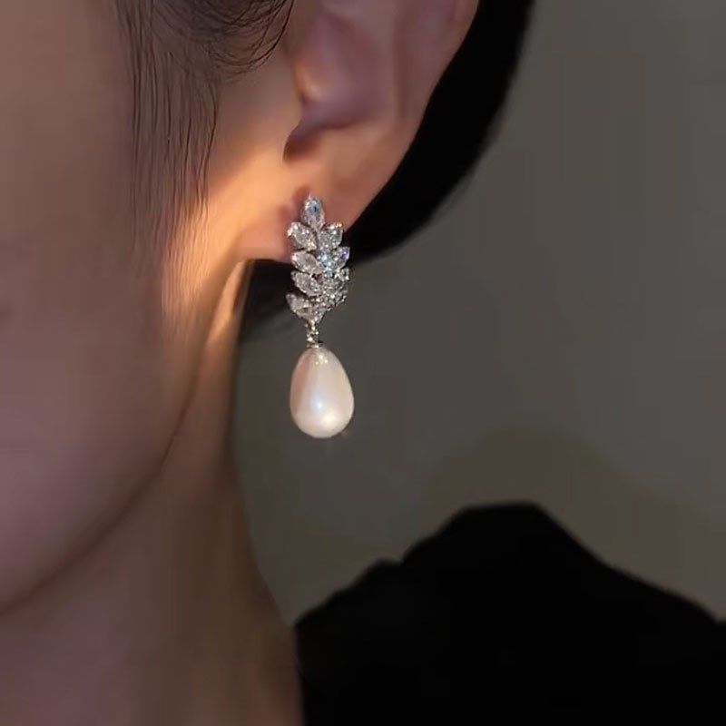 简约精致锆石麦穗耳钉时尚气质百搭珍珠流苏小众设计高级感耳环女,饰品/流行首饰/时尚饰品新,耳环,淘宝优惠券,粉丝福利购,淘宝优惠卷