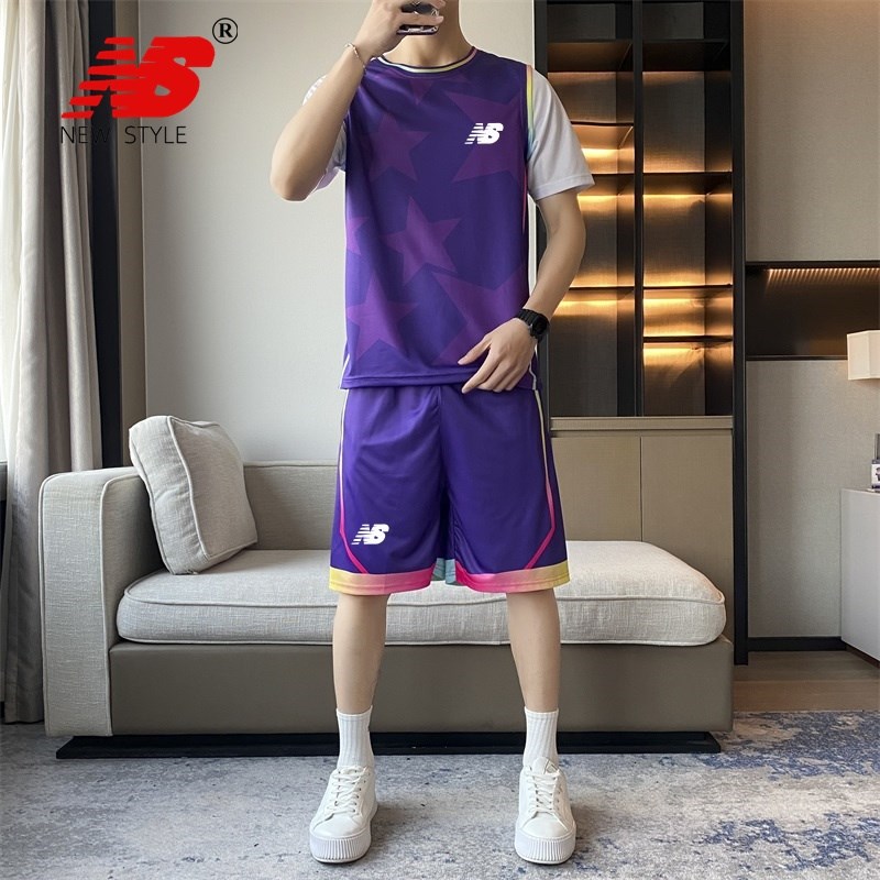 夏季新款背心运动休闲短t袖套装男女健身衣服速干透气跑步篮球服