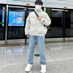 男装高级感d穿搭套装冬季日杂风棉服外套冬装一套搭配直筒长裤男