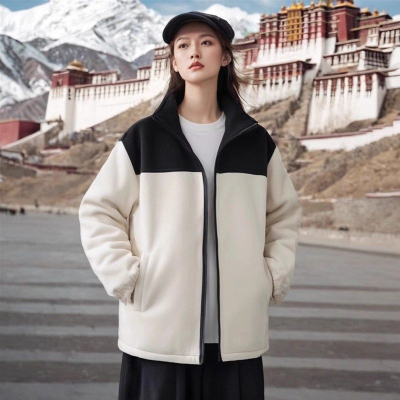石墨烯抓绒衣外套男女加绒保暖户外运动开衫冲锋衣内W胆川西藏旅