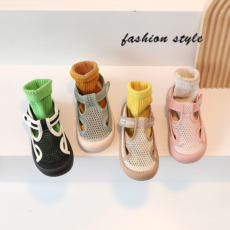 2022年夏季透气网面儿童鞋软底女童包头凉鞋男童黑色帆布网鞋板鞋,童鞋/婴儿鞋/亲子鞋,板鞋,淘宝优惠券,粉丝福利购,淘宝优惠卷