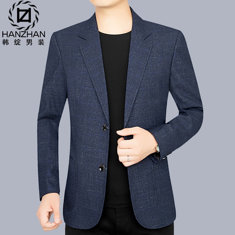 男士西装休闲西服男春秋外套单y件上衣2021新款秋季中老年爸爸单