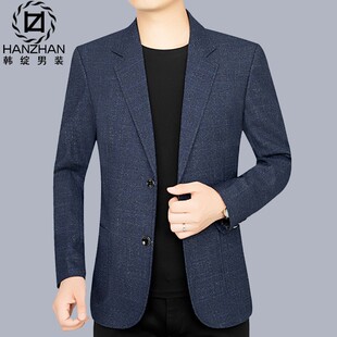 男士西装休闲西服男春秋外套单y件上衣2021新款秋季中老年爸爸单