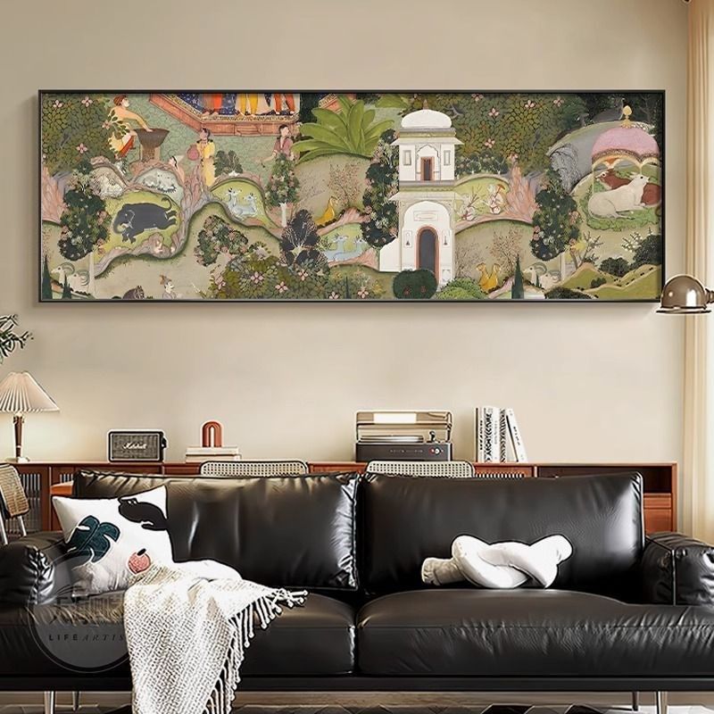 法式中古风客厅横版装饰画t南洋复古沙发背景墙挂画高级感艺术壁,家居饰品,氛围画/灯画,淘宝优惠券,粉丝福利购,淘宝优惠卷