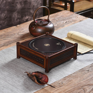 复古竹编煮茶炉煮茶器黑晶炉专用小型迷I你家用静音蒸煮茶器泡泡