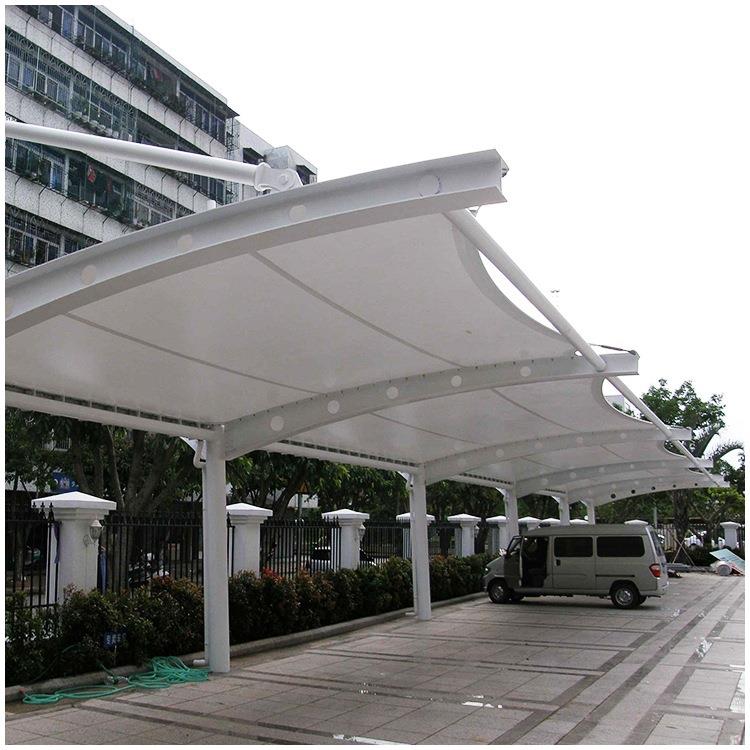 PVCPTFE膜结构停车棚张拉膜结构车棚工程遮阳棚自行车棚