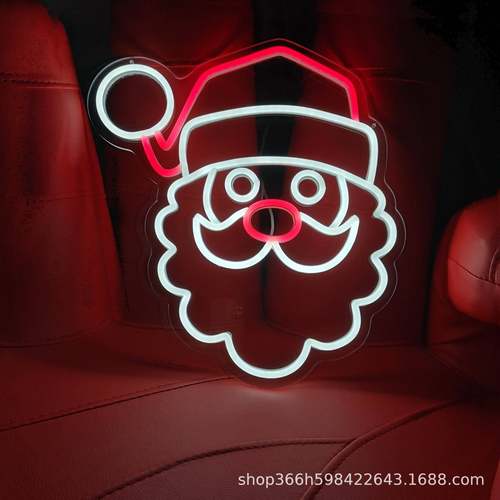 霓虹氛围灯发光柔性灯LED配件装饰灯5VUSB圣诞老人