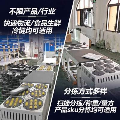 电商斜摆轮分拣机90度自动分选机智能物流转盘摆轮分拣机设备
