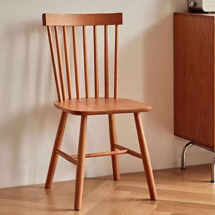 日式樱桃木温莎椅北欧实木餐椅家用原木椅子靠背书桌椅现代简约