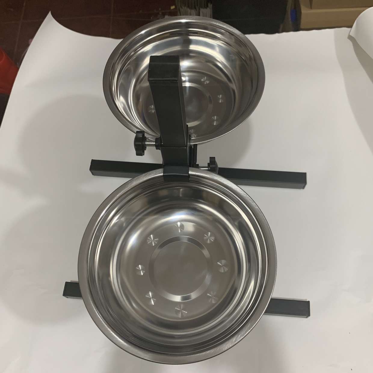 大型犬狗食盆狗盆支架防滑固定不锈钢狗碗金毛大狗狗饭盆双碗