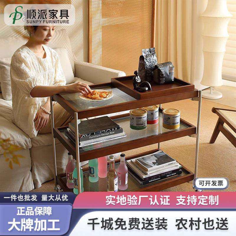 可移动沙发柜复古茶边几桌子玻璃小推车家用客厅床头收纳置物架,鲜花速递/花卉仿真/绿植园艺,割草机/草坪机,淘宝优惠券,粉丝福利购,淘宝优惠卷