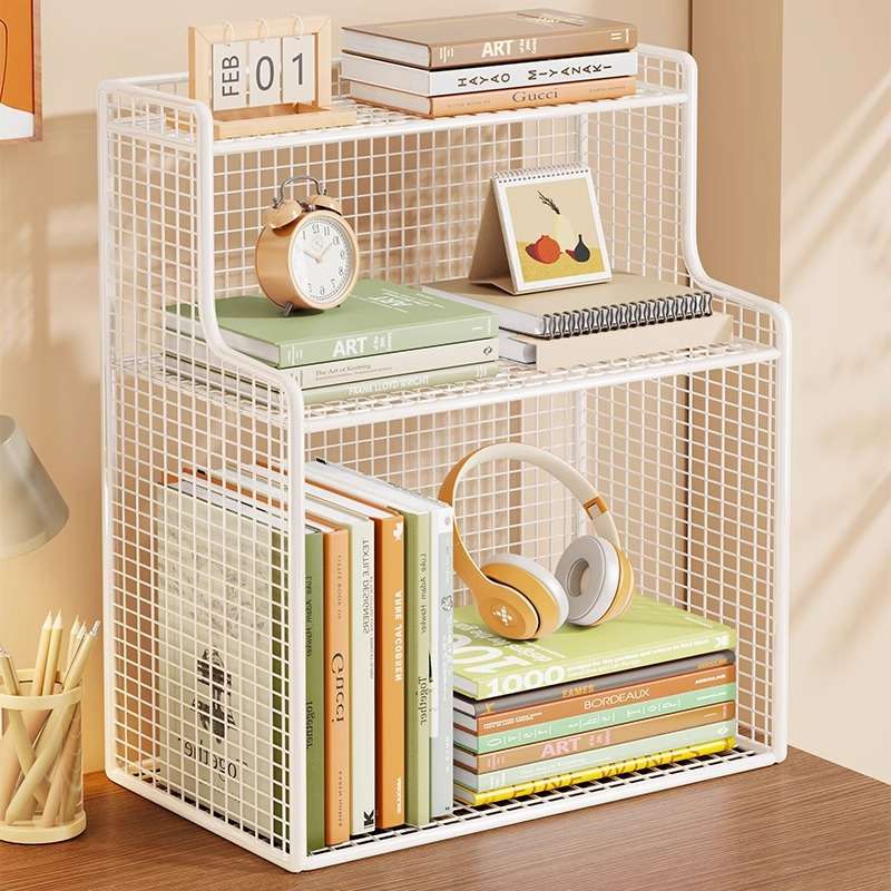 书本收纳架桌面置物架书桌上多层储物柜写字台上分层整理盒小书架