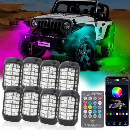 led汽车底盘灯RGB炫彩动态恶魔眼灯条汽车氛围灯越野车底盘灯