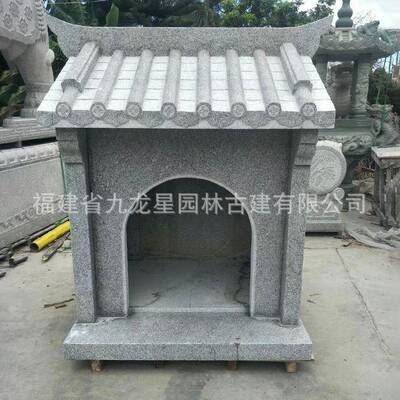 石雕小庙土地公土地婆小庙城隍庙牌位家用地藏庙户外寺院山神