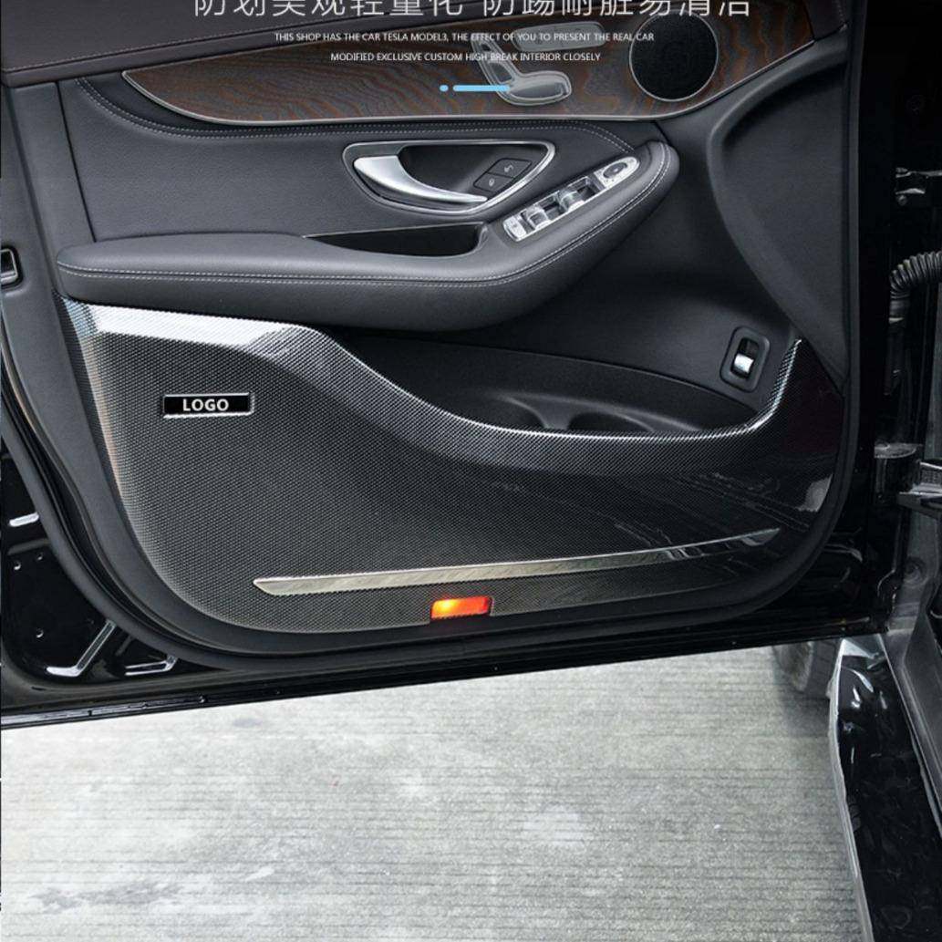 适用奔驰C级E级车门防踢垫GLC//GLE/GLS/GLA/GLB改装防踢板