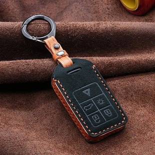 s80l汽车钥匙壳高档翻毛皮 v60 3牌适用沃尔沃xc60钥匙套s90 xc40