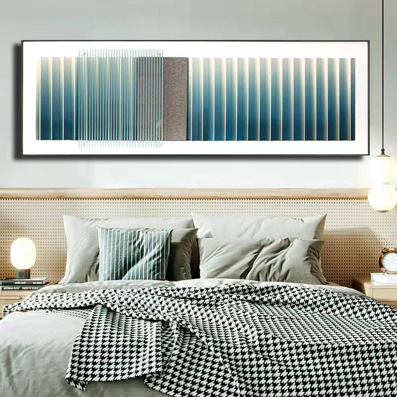 立体亚克力装置画实物客厅卧室横版床头轻奢壁画抽象艺术大气挂画