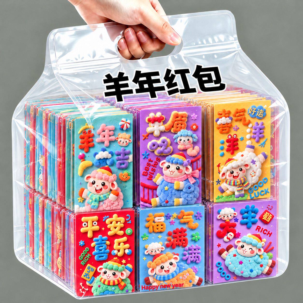 2027羊年红包新年利是封卡通立体3D红包过年拜年压岁钱萌羊红包袋